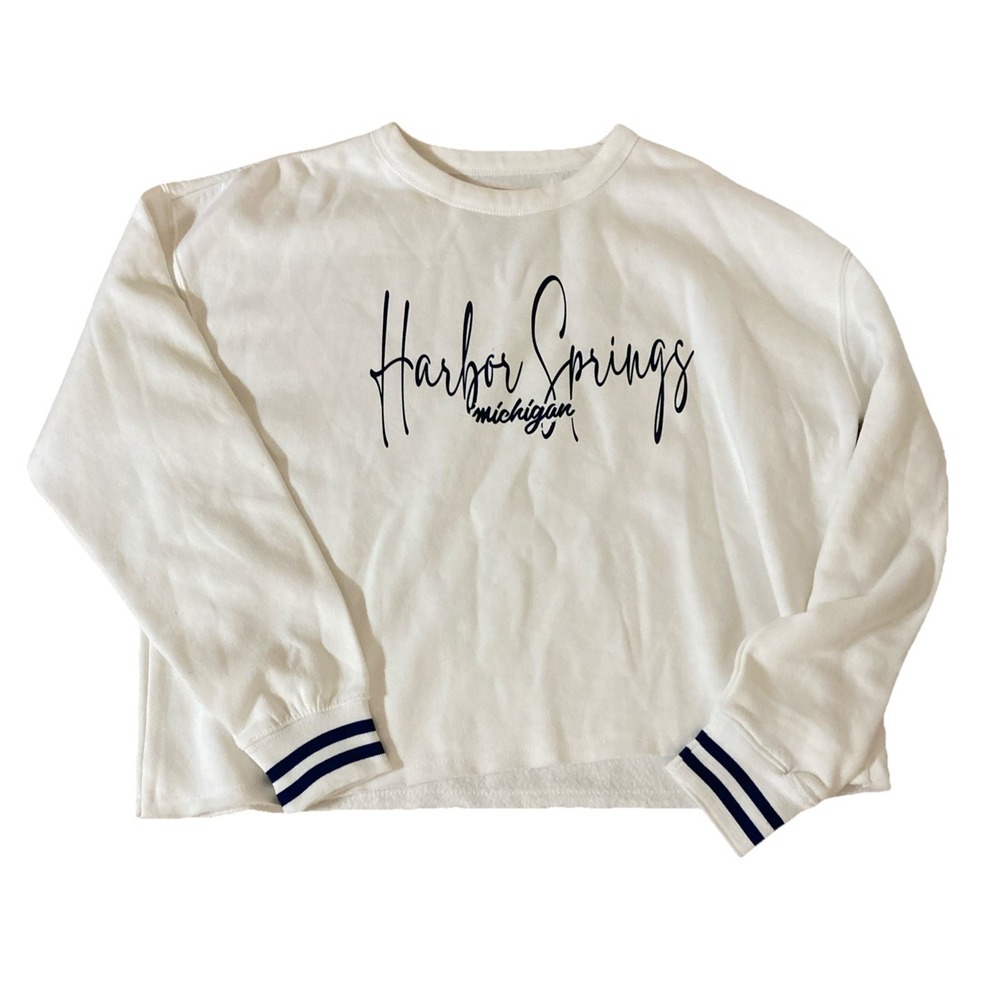 Trade Heritage‎ Sweatshirt Women's Sz M New White Harbor Springs Michigan